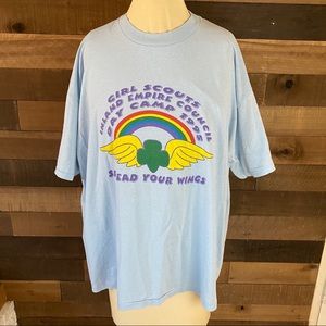Girl Scouts light Blue T Shirt Adult‎ Size Xl